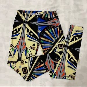 Geometric Print Soft Leggings One Size